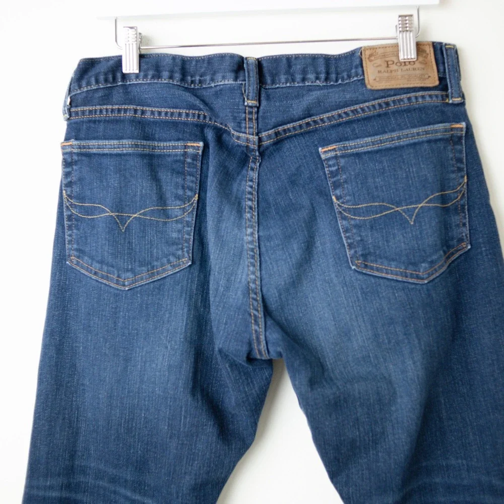 Polo Ralph Lauren Varick Slim Straight Mens 33x30 Blue Denim 5 Pocket